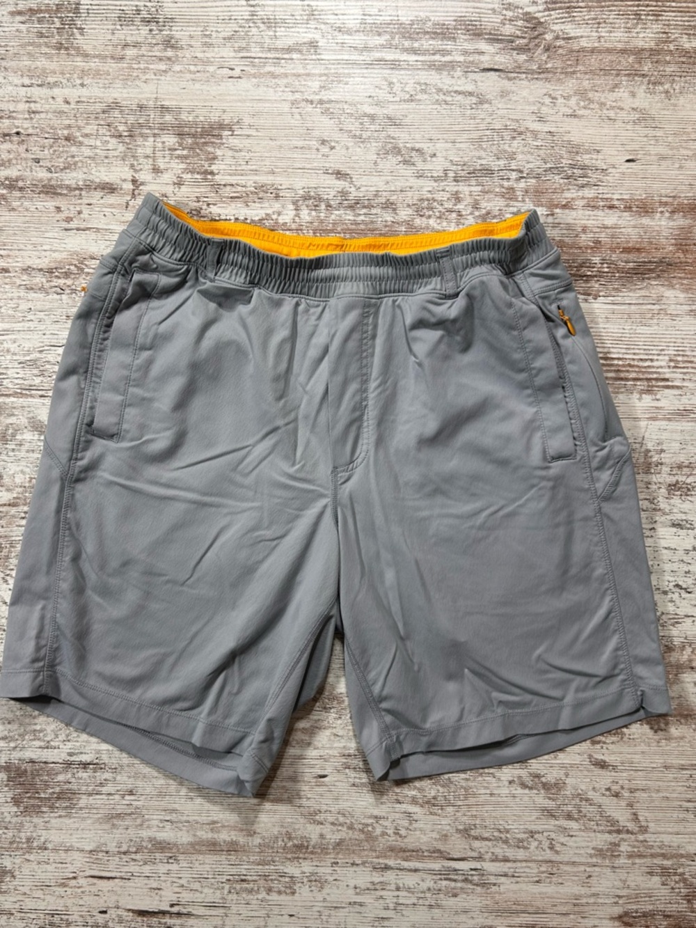 Men’s Birddogs 3 in 1 gym shorts lined gray size large long